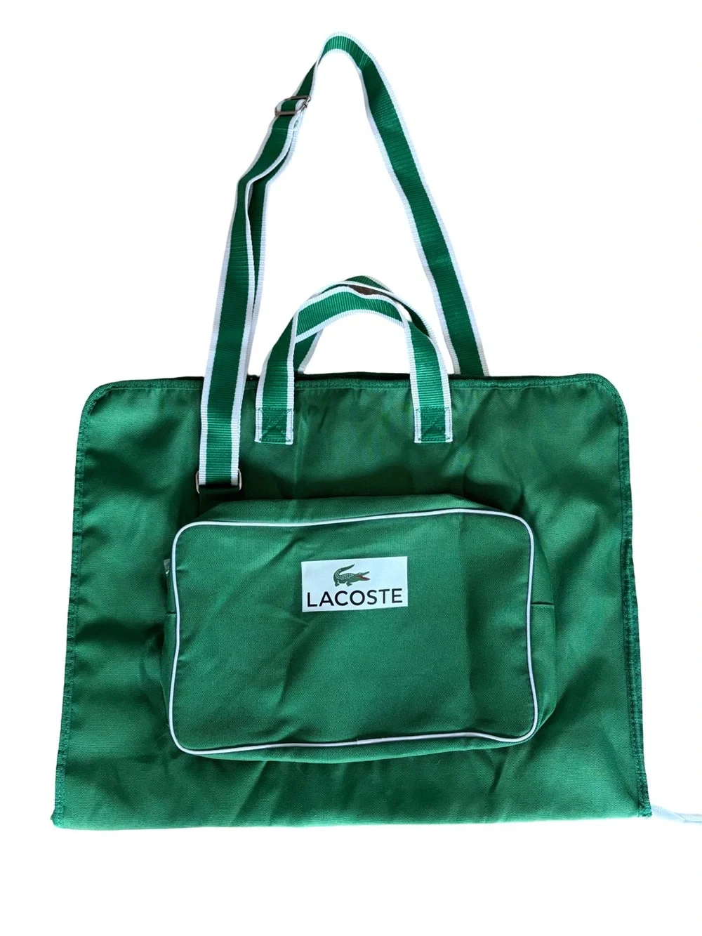 Vintage Lacoste Green Convertible Garment Travel Bag NWOT